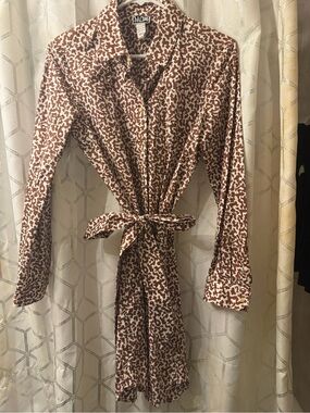 Diane Von Furstenberg Brown and Cream Printed Blouse